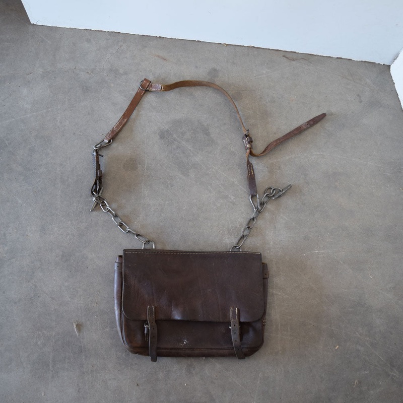 Used Vintage 1940’s WWII German Leather Saddle Bag