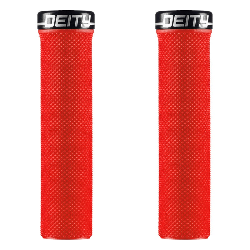 Deity Slimfit Single Clamp Lock On Grips – Red With Black Clamps