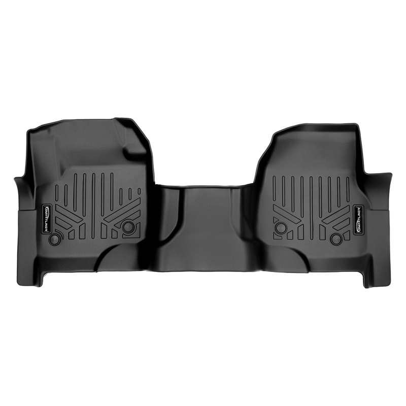 SMARTLINER Custom Fit Floor Liners For 2017-2024 Ford Super Duty Crew with Vinyl Flooring With full first row coverage Black