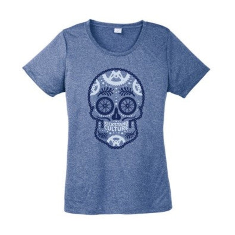 ‘Geared’ Sugar Skull – Kickstand Culture Scoop Neck Tee – Women’s