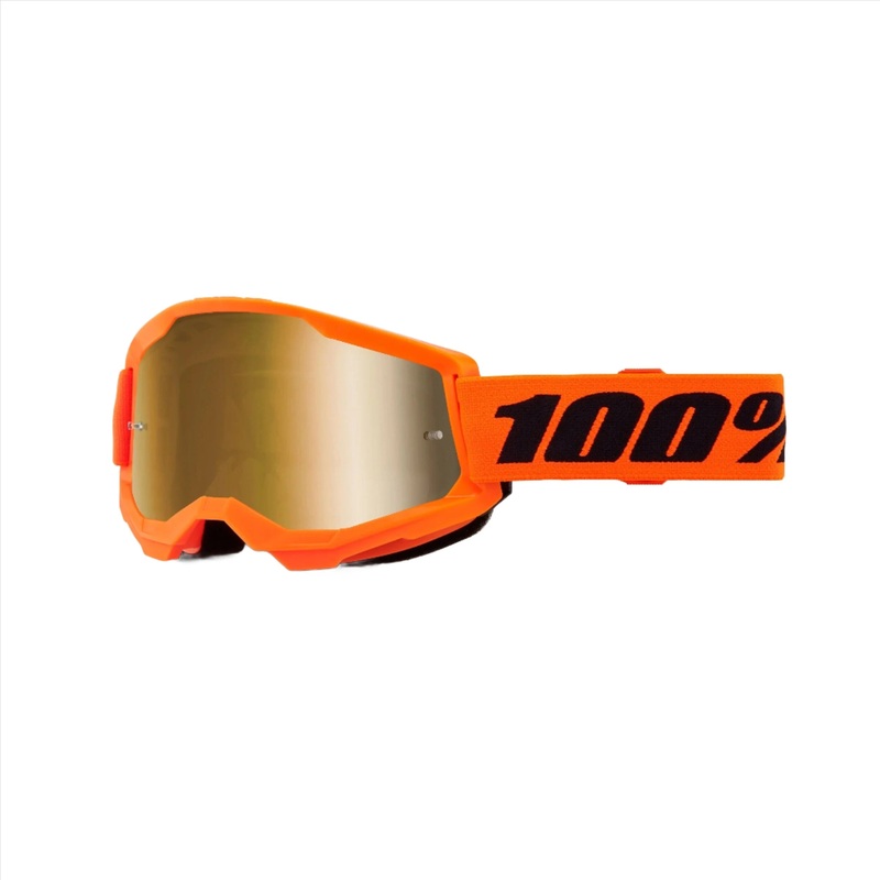 100 Percent Strata 2 Goggles – One Size Fits Most – Neon Orange – Mirror Gold Lens