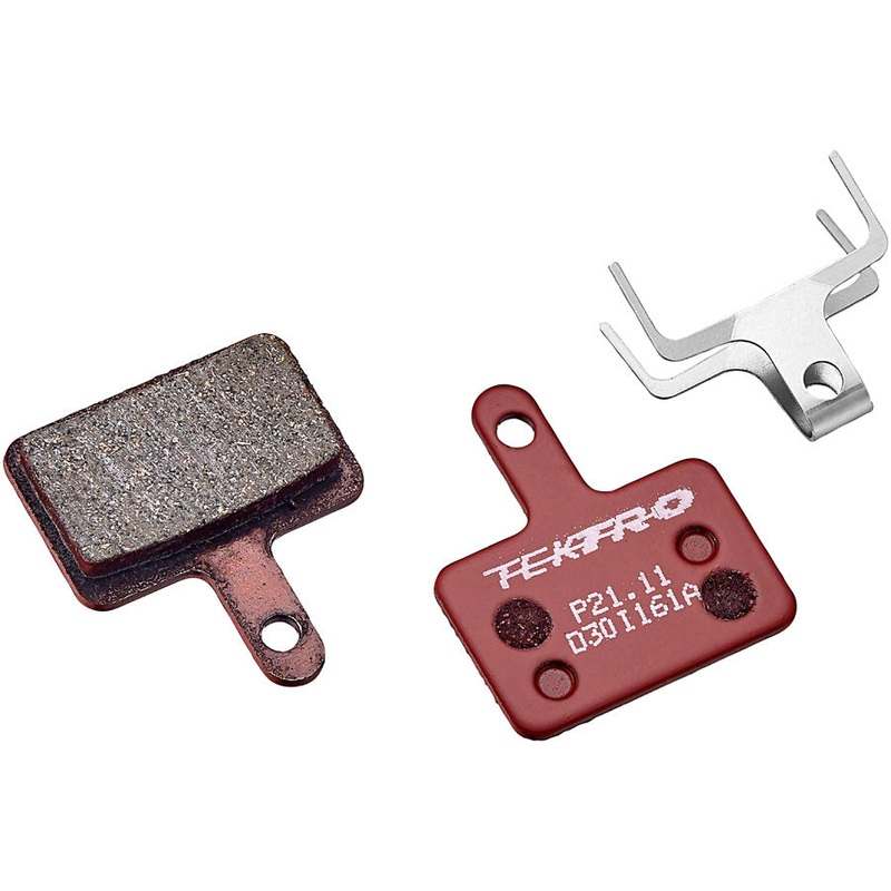 Tektro P21.11 Disc Brake Pads – Resin, 5mm Thickness, For Use With 2- Piston Caliper, Red