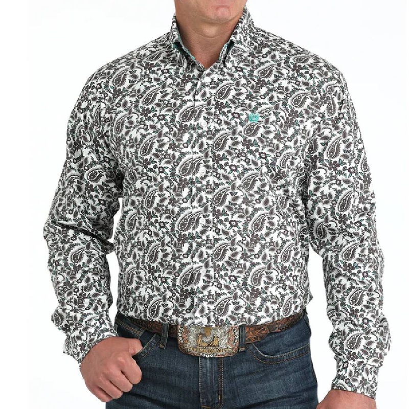 Cinch Men’s Paisley Print Button Down Shirt