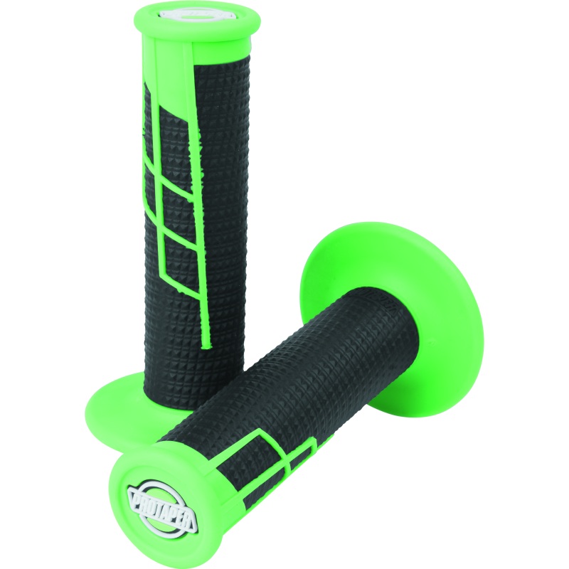 ProTaper Clamp-On 1/2 Waffle Grips – Neon Green/Black