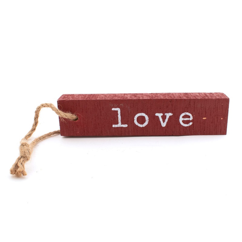 Rectangle 8″ Wood Christmas Ornament – Love – FINAL SALE