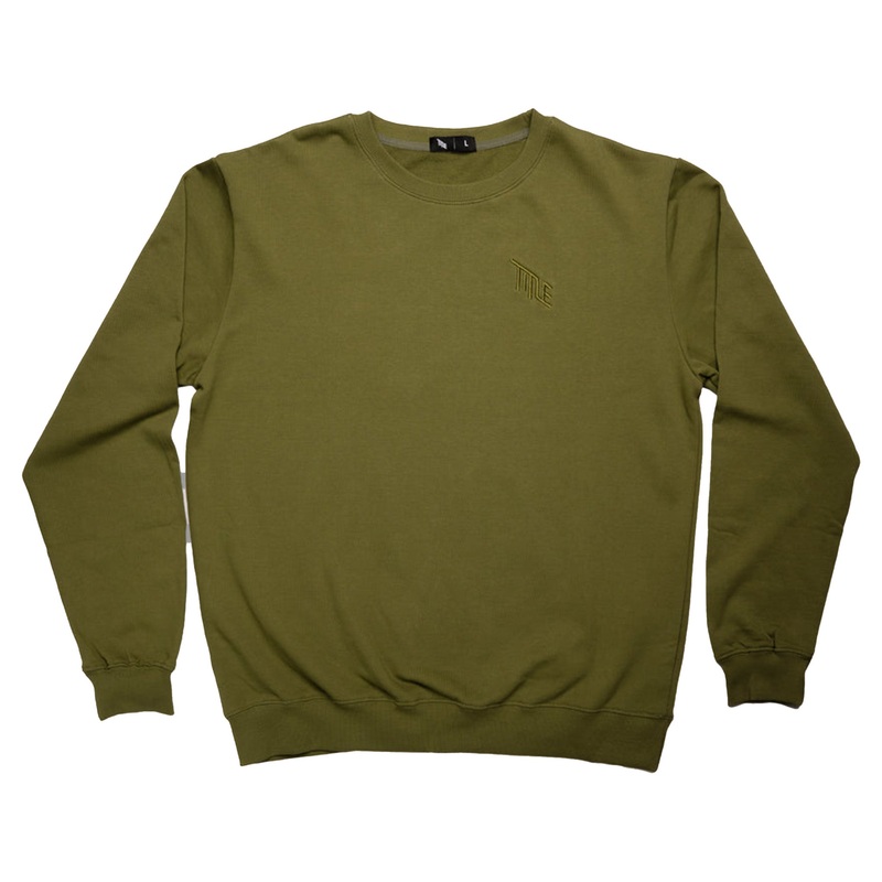 Title Crewneck Sweater – S – Olive Green