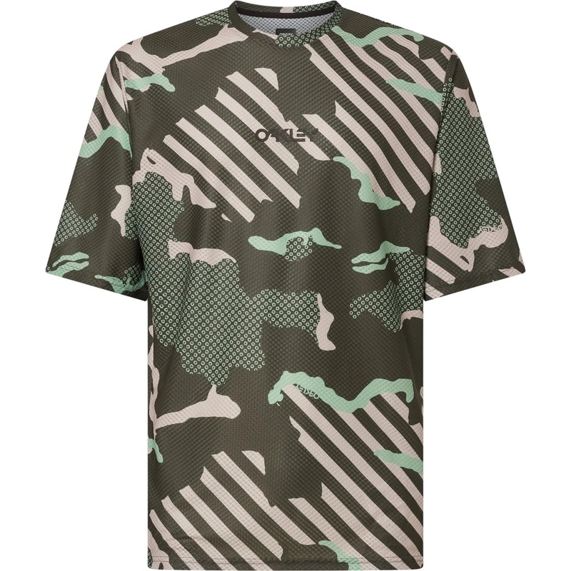 Oakley Ride Free Short Sleeve Jersey – XL – Green Stripe – Grip Camo