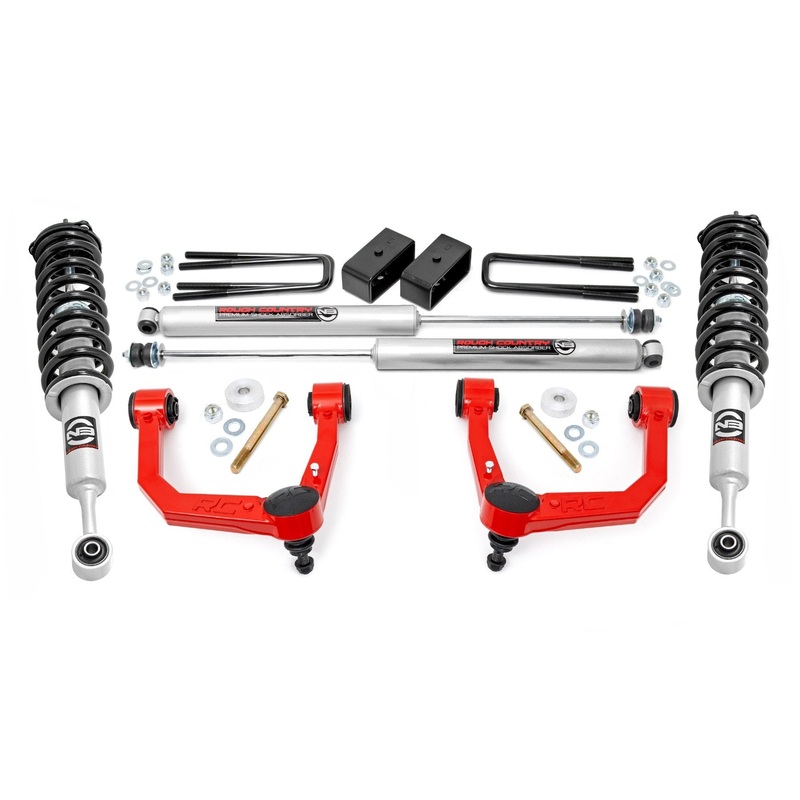 Rough Country | 3.5 Inch Lift Kit | Red UCA | N3 Struts | Toyota Tacoma 2WD/4WD (2005-2023) | 74231RED