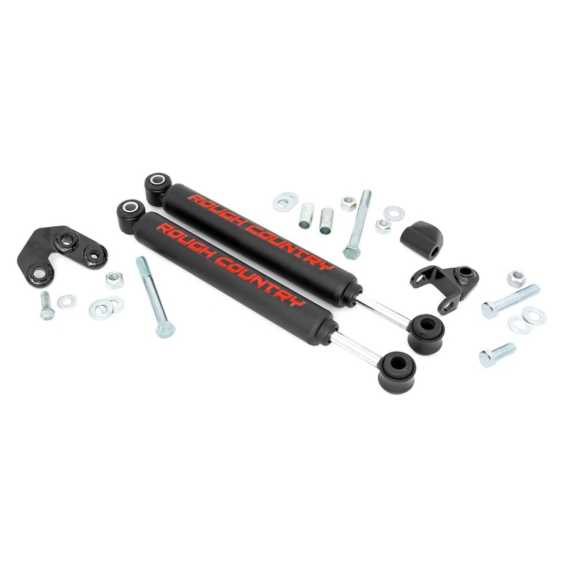 Rough Country | Dual Steering Stabilizer | 2.5-6.5 Inch Lift | Jeep Comanche MJ/Wrangler TJ/Wrangler Unlimited  | 87308