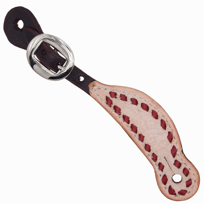 Teskey’s Ladies Two Tone Chocolate Spur Strap w/Buckstitch White