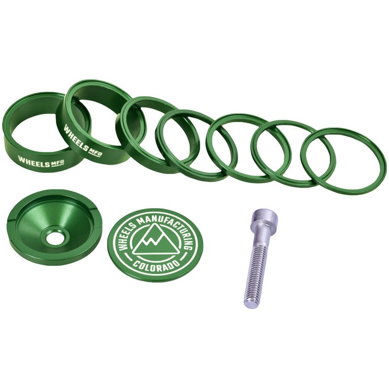 Wheels Manufacturing Pro StackRight Headset Spacer Kit – Green