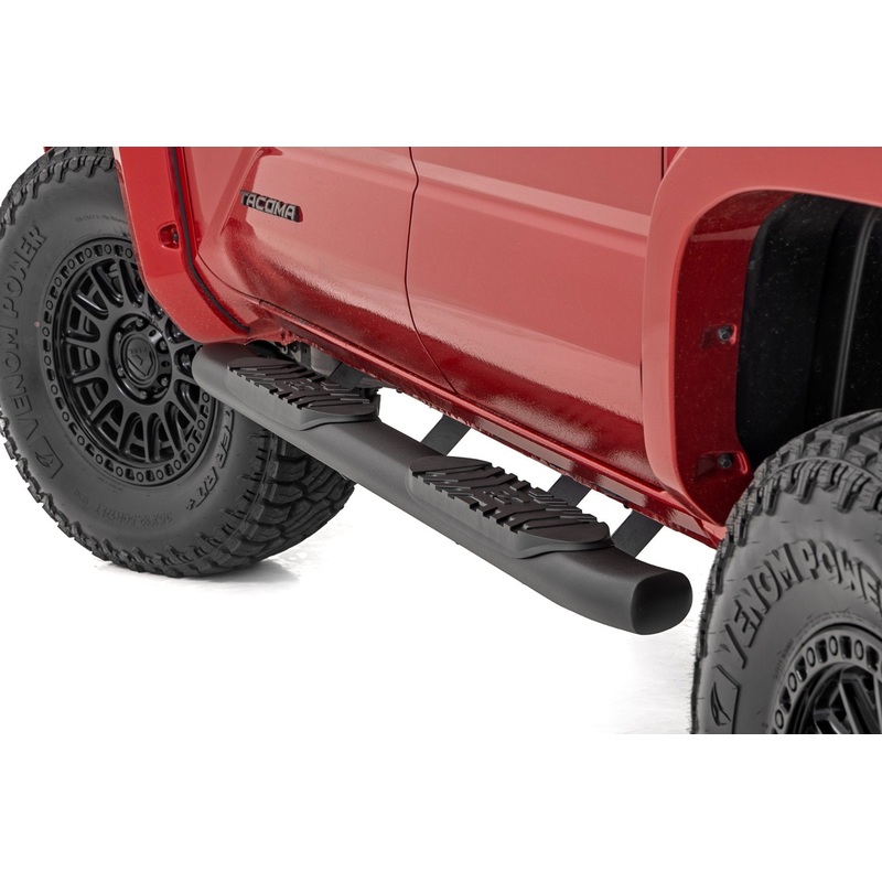 Rough Country | Oval Nerf Step | Double Cab | Black | Toyota Tacoma 2WD/4WD (2024-2025) | 21017