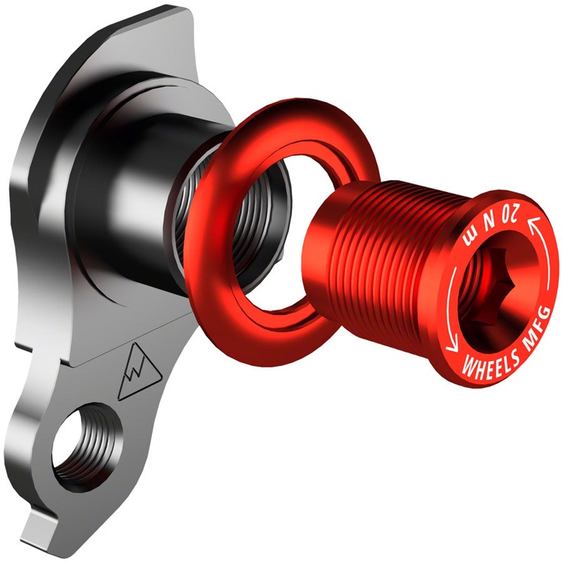 Wheels Manufacturing Universal Derailleur Hanger – 487-1 For Trek ABP MTB Frames designed to accept SRAM UDH BLK/Red