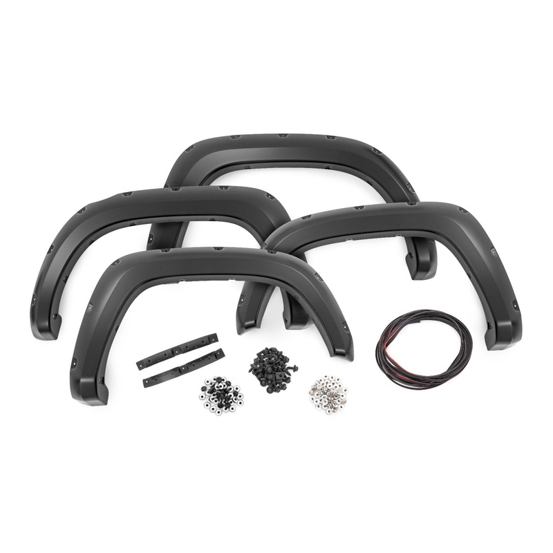 Rough Country | Pocket Fender Flares | 202 Black Onyx | Toyota Tacoma 2WD/4WD (2016-2023) | F-T11621A-202