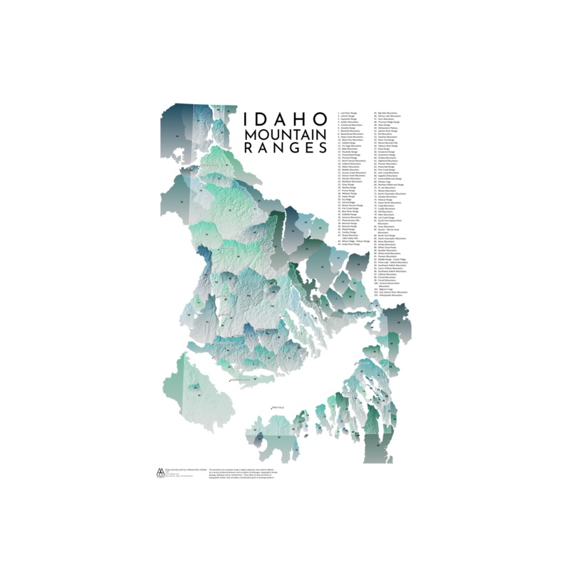 Idaho Mountains Map