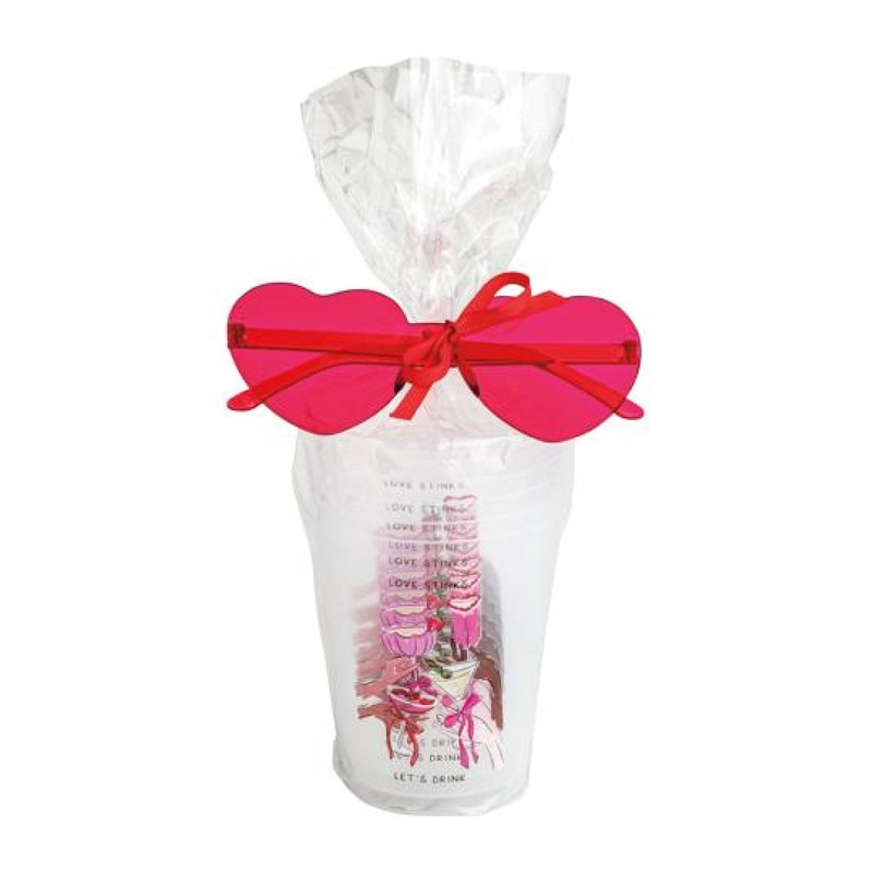 Mud Pie Love Stink Let’s Drink Valentine Party Cup Set