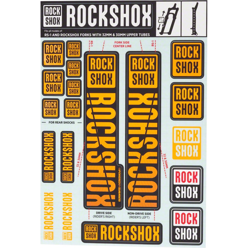 RockShox Fork Decal Kit – 30/32mm/RS1 Orange