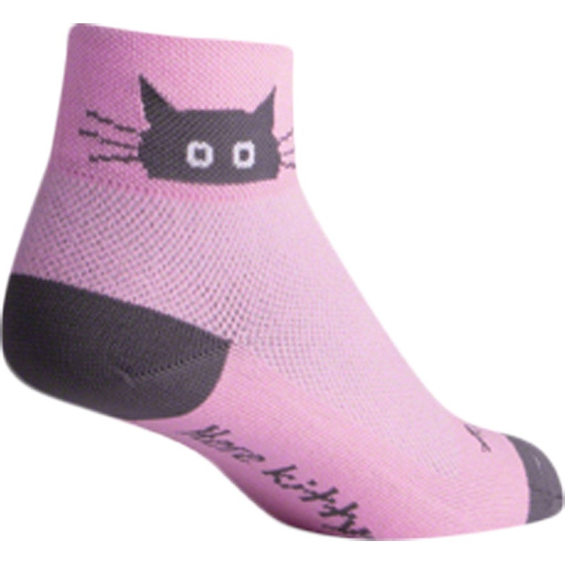 SockGuy Classic Whiskers Socks – 2″ Pink Women’s Small/Medium