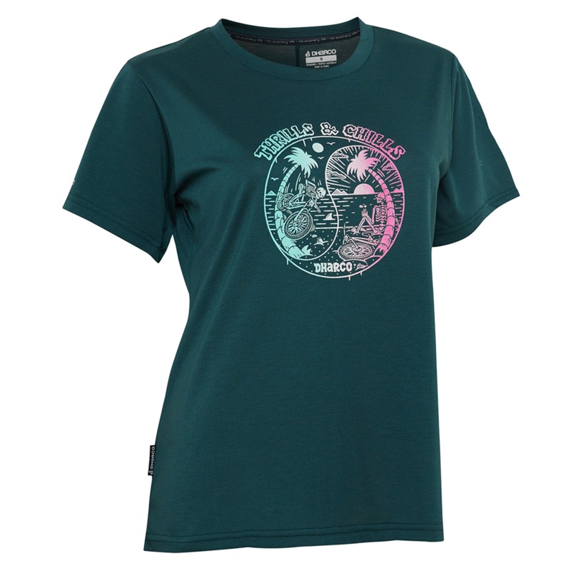 DHaRCO Women’s Short Sleeve Tech Tee – Women’s L – Jade Monkey