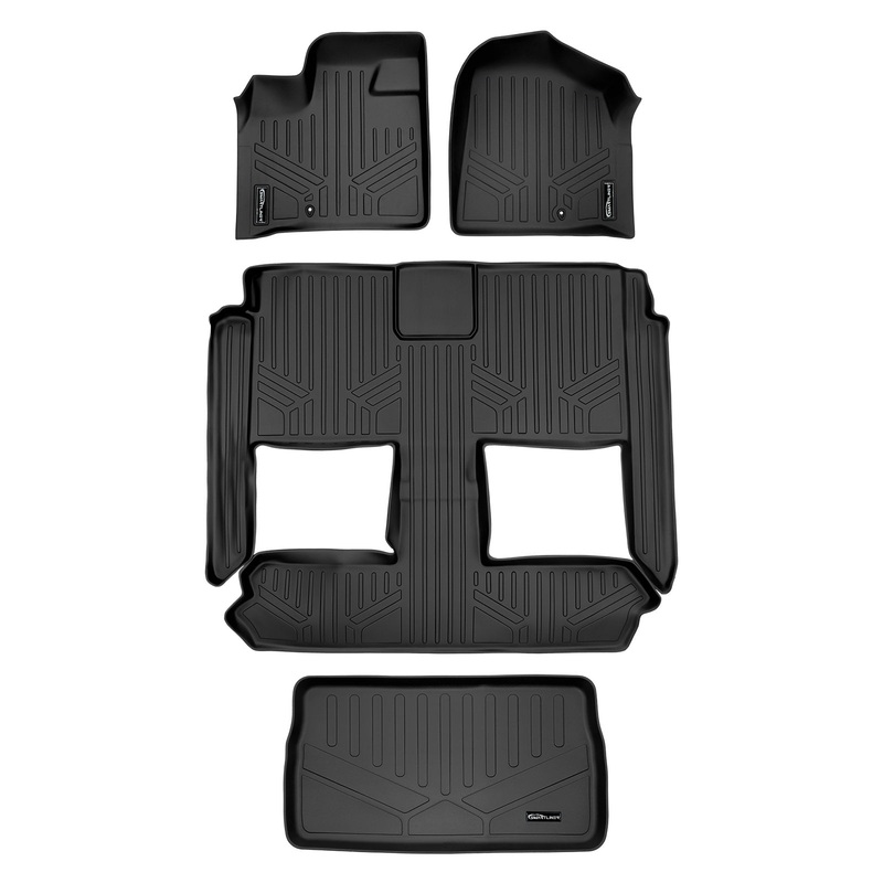 Smart Trim Custom Fit Floor Liners For 2008 2020 Caravan/Town & Country (Stow’n Go Only) Black
