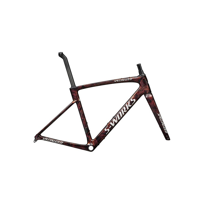 Specialized Roubaix S-Works Frameset Gloss Carbon / Red To Gold And Solidity Dry Brushed / Dune White 52