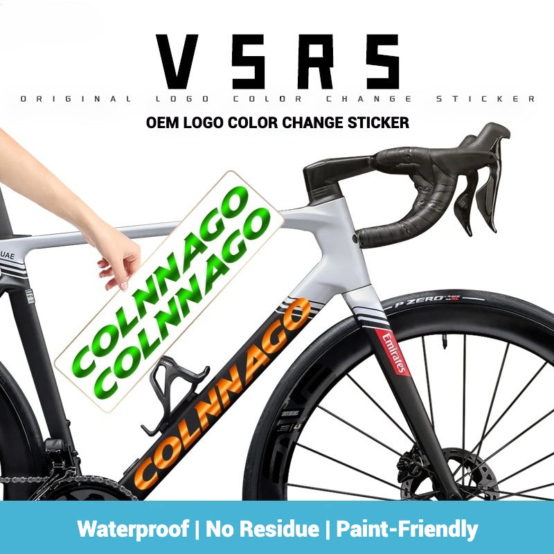 Colnago V5RS Logo Decal Set (2 Downtube + 1 Headtube)Custom Frame Color Change Stickers35+ Colors Fluorescent Green