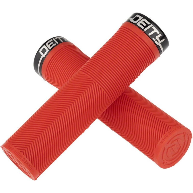 DEITY Knuckleduster Grips – Red Lock-On