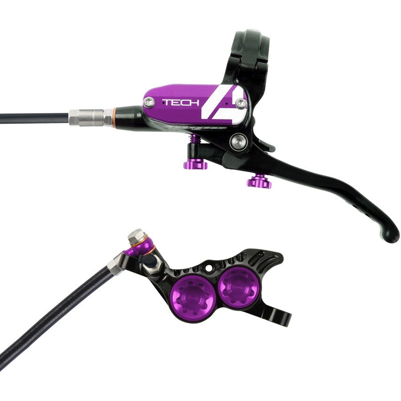 Hope Tech 4 V4 Disc Brake and Lever Set – Front Hydraulic Post Mount Purple