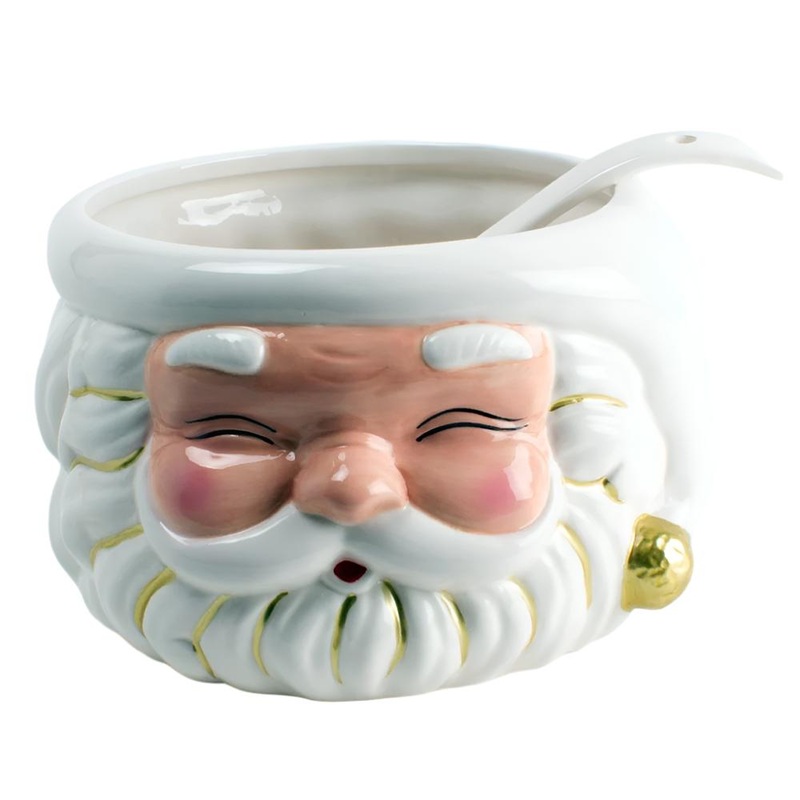 White Santa Punch Bowl & Ladle