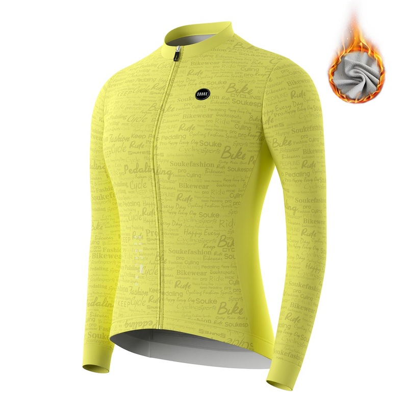 Women’s Graphene Cycling Inspirational LS Fleeced Jersey WJ3207-Lime Yellow