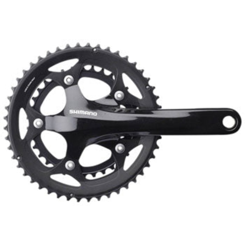 Shimano Tiagra FC-R460 Crankset – 170mm, 10-Speed, 48/34t, 110 BCD, Hollowtech II Spindle Interface, Black