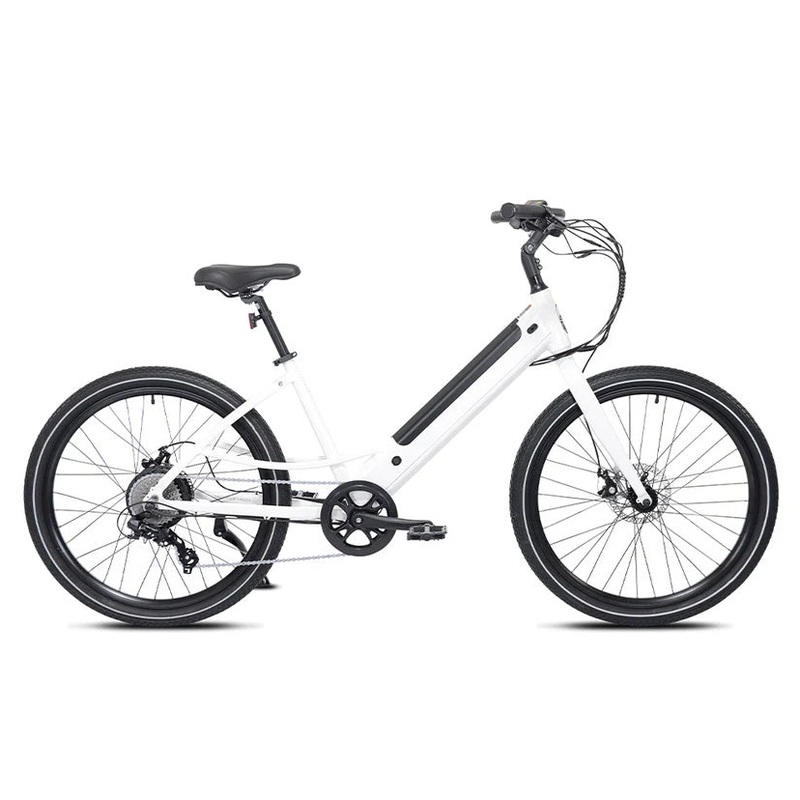 Haven Power Flow Step Thru Eight Speed Disc E-Comfort Bike MattePearlSeaSpray