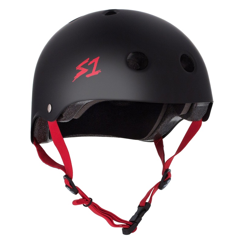 S1 Lifer Helmet – Black Matte W/ Red Straps
