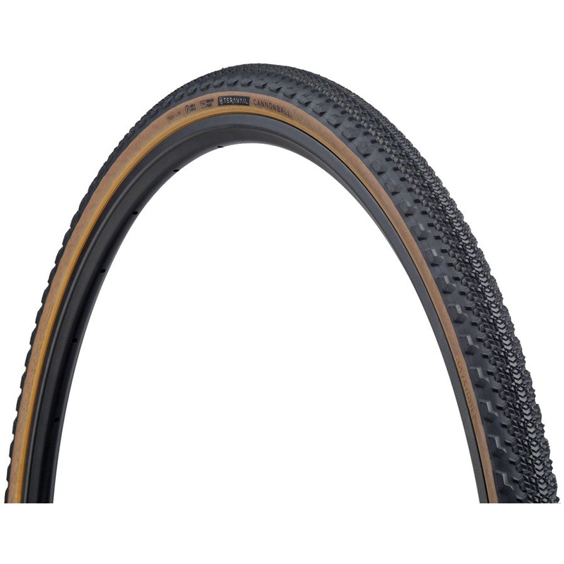 Teravail Cannonball Tire – 700 x 35, Tubeless, Folding, Tan, Durable, 60tpi, Fast Compound