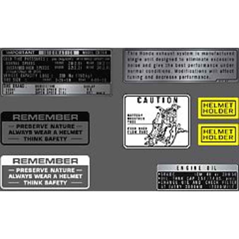 CB750K 1973-74 ~ Warning and Service Label Set