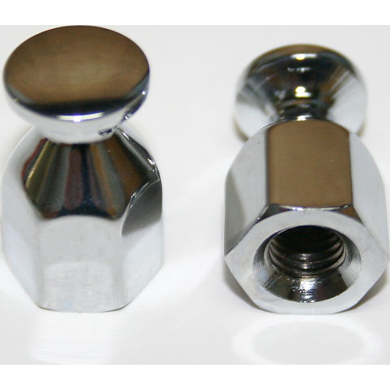 Chrome Bungee Nut Set/2 ~ 8mm x 1.25mm