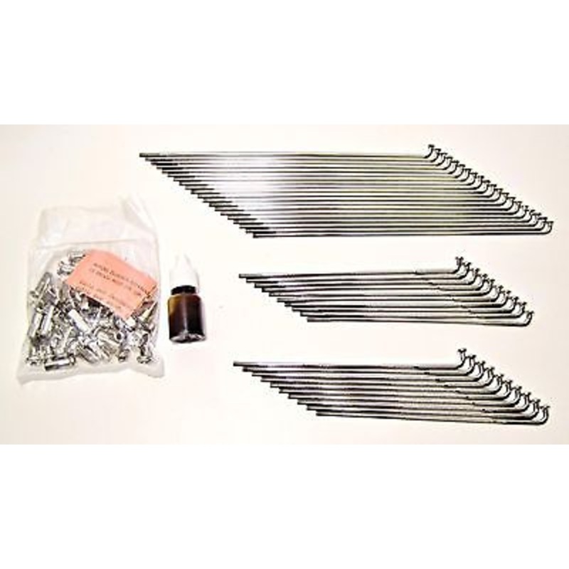 1956 Triumph T110 front wheel spokes 19″ polished stainless .300 nipples *