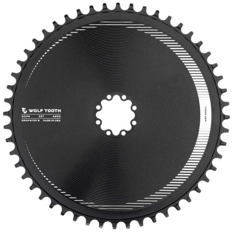 Wolf Tooth Components Aero Chainring 8-Bolt Drop-Stop B 52T Blk