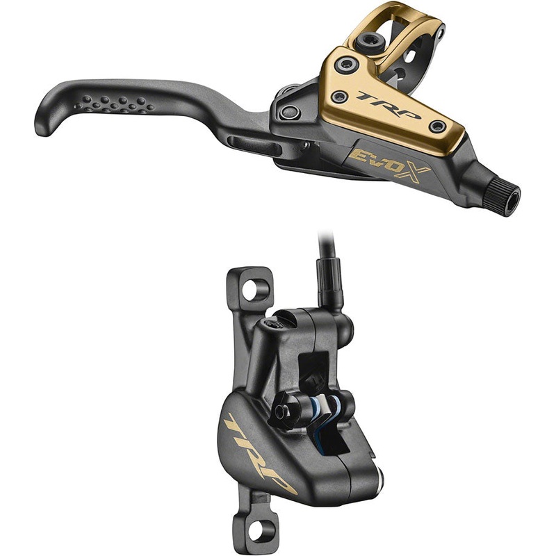 TRP EVO X HD-M9020 Disc Brake Lever – Right/Front Rear 1900mm Hose Post Mount 2-Piston Gold