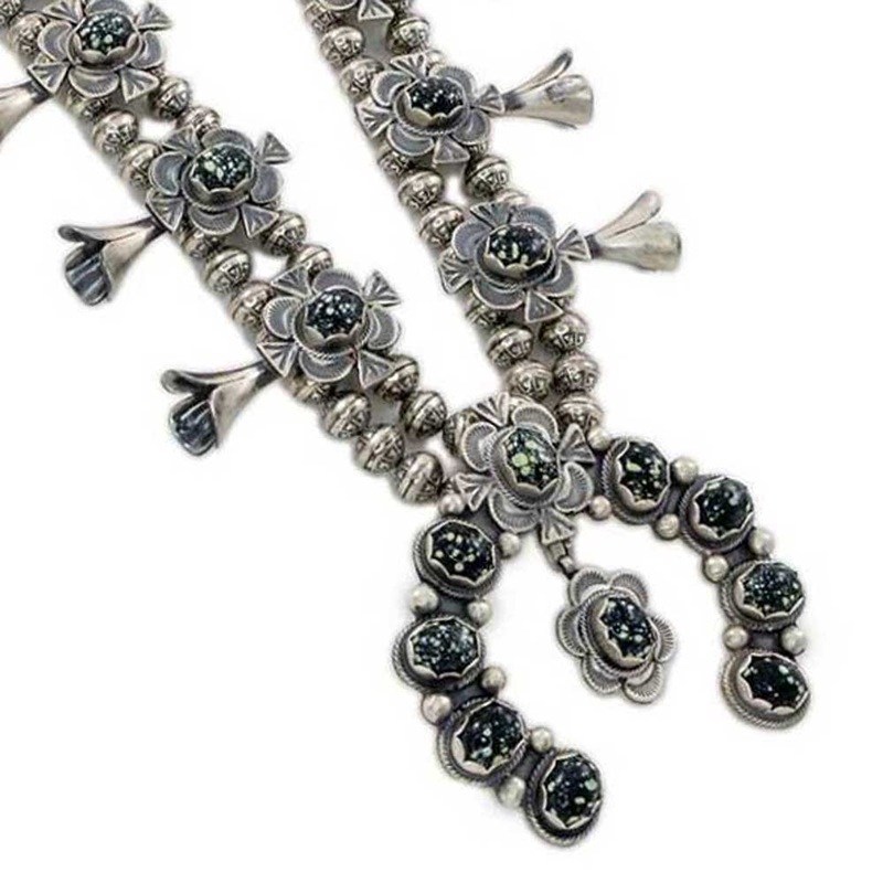 Bob Becenti Lander Squash Blossom Necklace