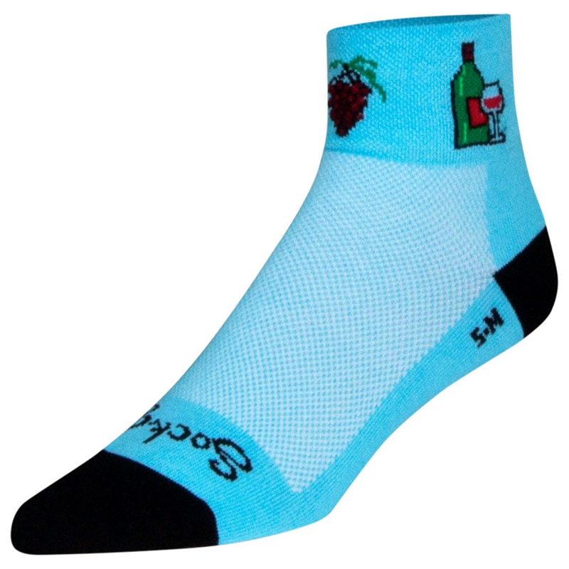 SockGuy Classic Wine Down Socks – 2″ Blue Small/Medium