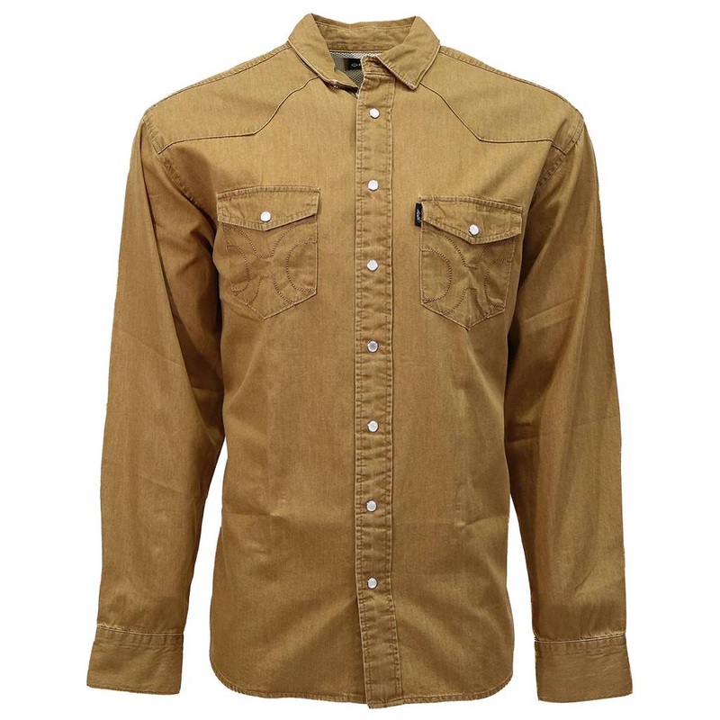 Hooey Men’s Del Denim Tan Chambray Snap Shirt