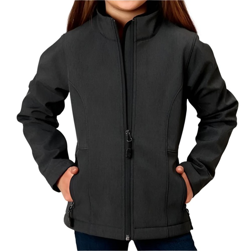 Roper Girl’s Hi Tech Fleece Jacket – FINAL SALE* Charcoal Heather/Black