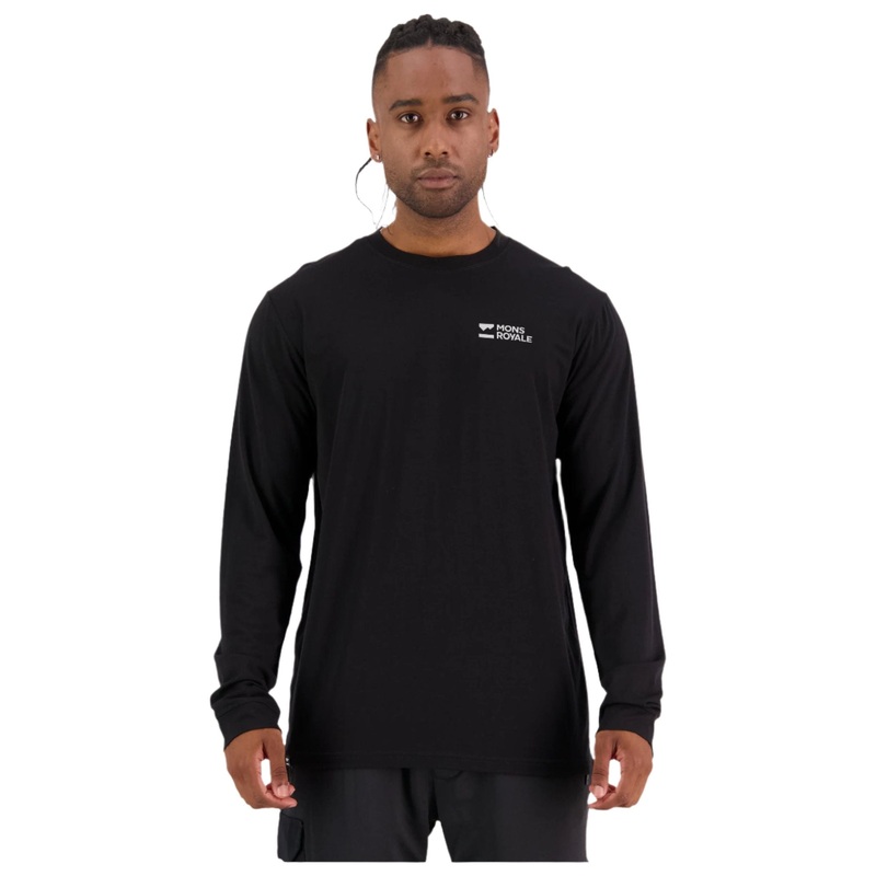 Mons Royale Icon Long Sleeve Men’s T-Shirt – XL – Black