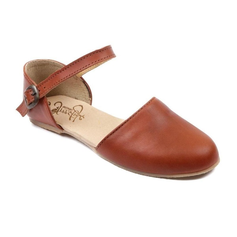 Eloise Soft Leather Handmade Ladies Toecap Shoe Wallnut