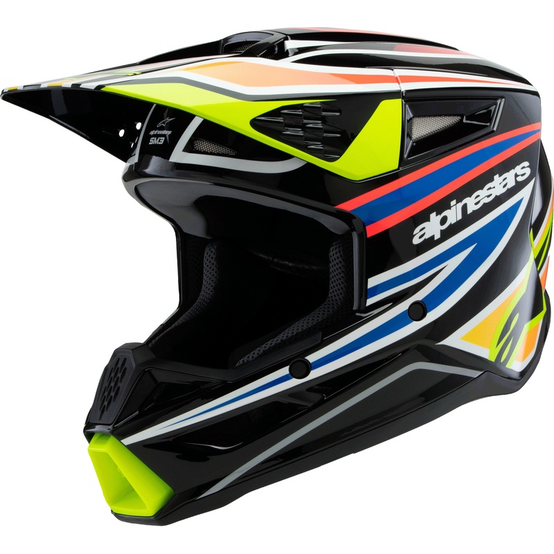 Sm3 Youth Wurx Helmet Blk/Ylw Fluo/Blue/Red  Ym