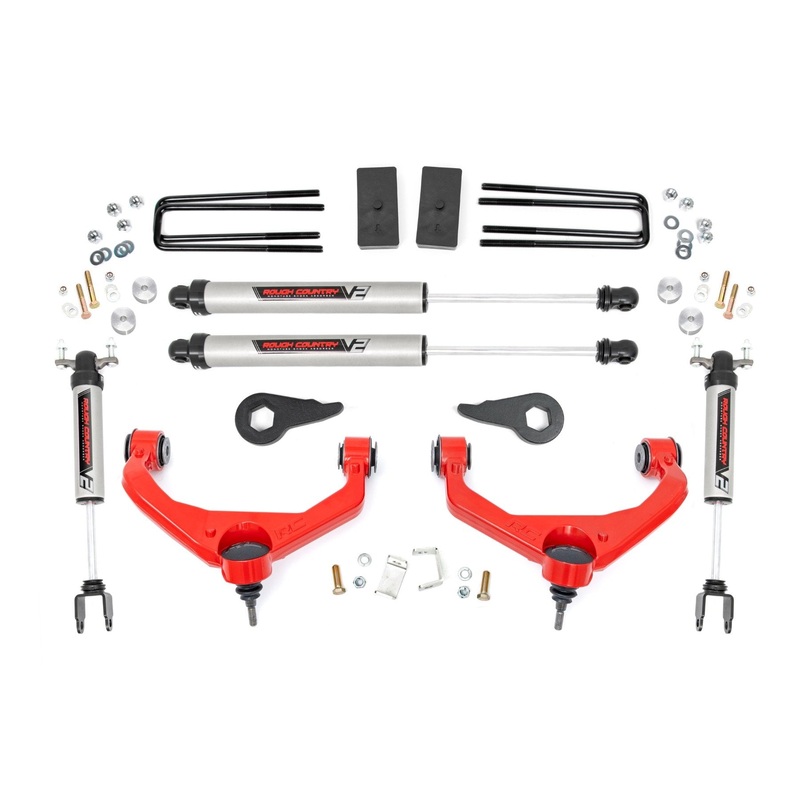 Rough Country | 3.5 Inch Lift Kit | V2 | Chevy/GMC 2500HD/3500HD (11-19) | 95970RED