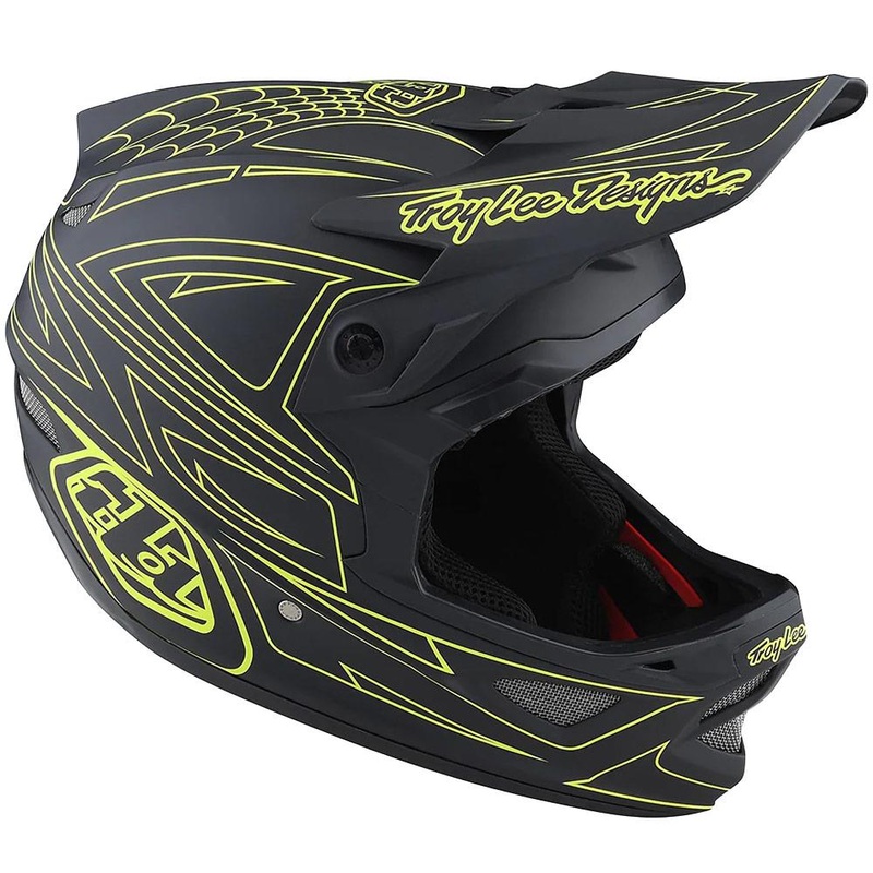 Troy Lee D3 Fiberlite Race Helmet – SpiderStripe Grey/Yellow