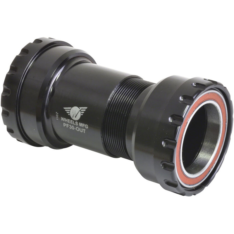 Wheels Manufacturing PF30 Outboard Bottom Bracket – For 30mm Spindle ABEC-5 Angular Contact Bearings PressFit Thread Together Blue