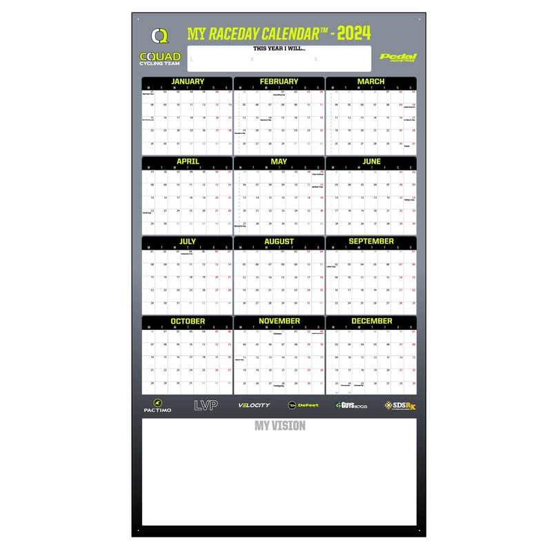 CQUAD.com Cycling Team 2024 MY RACEDAY CALENDAR